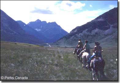 Horseback riding in Waterton Lakes National Park.